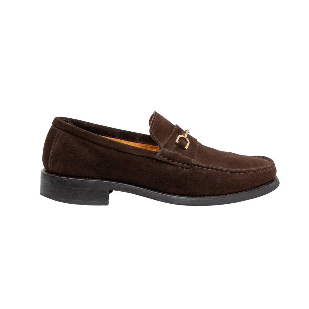 Gucci Mens Dark Brown Suede Horsebit Loafers Lug Sole UK 9 D US 10 D